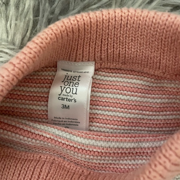 Carter’s ‘Just one you’ Pink & White baby sweat pants. Size 3M - Picture 3 of 4